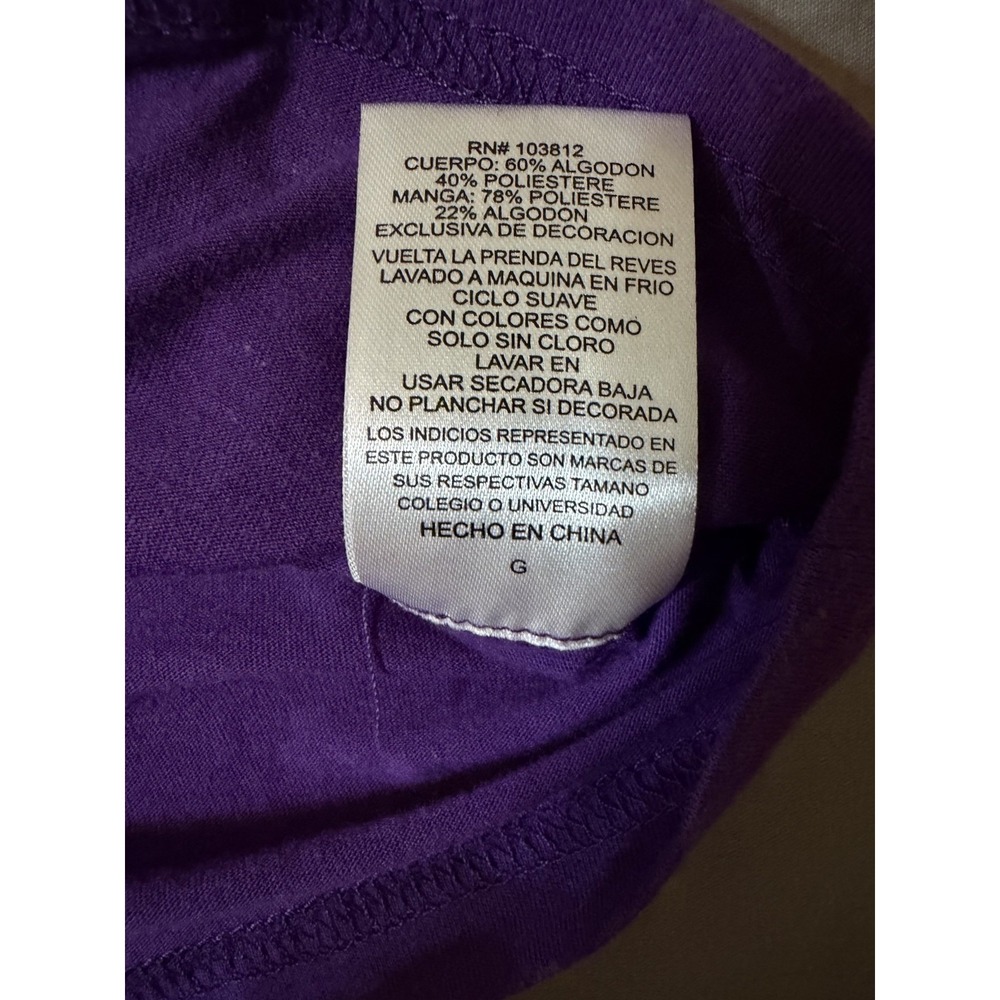 Women's University of Washington Huskies Purple 3/4 Sleeve Football Shirt Large - Picture 6 of 10